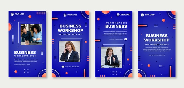 Modelo de design de instagram de negócios gradiente