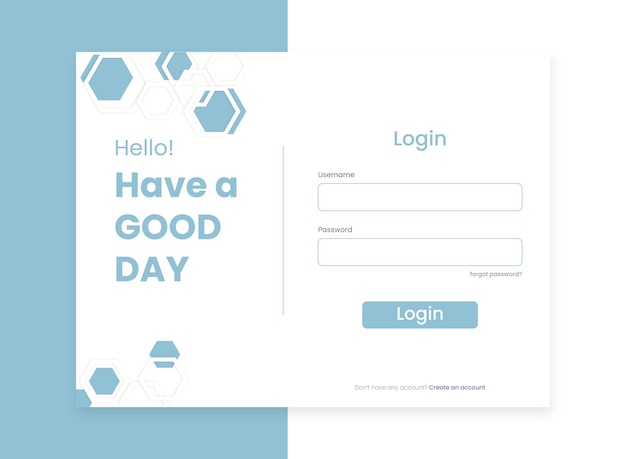 Modelo de design de interface do usuário da página de login