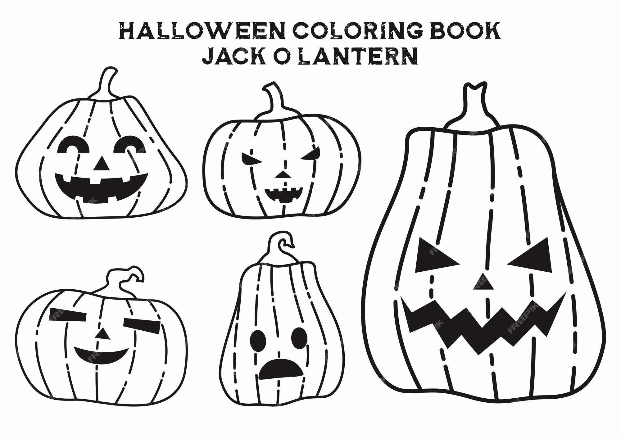 Desenho para colorir de Jack O Lantern de Halloween · Creative Fabrica