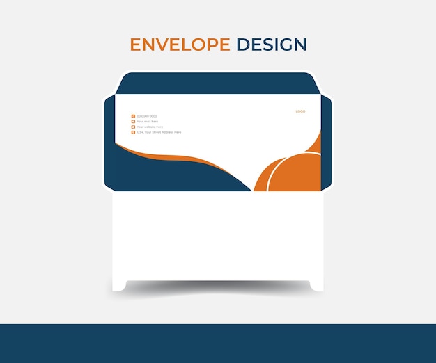 Modelo de design de layout de envelope moderno e corporativo