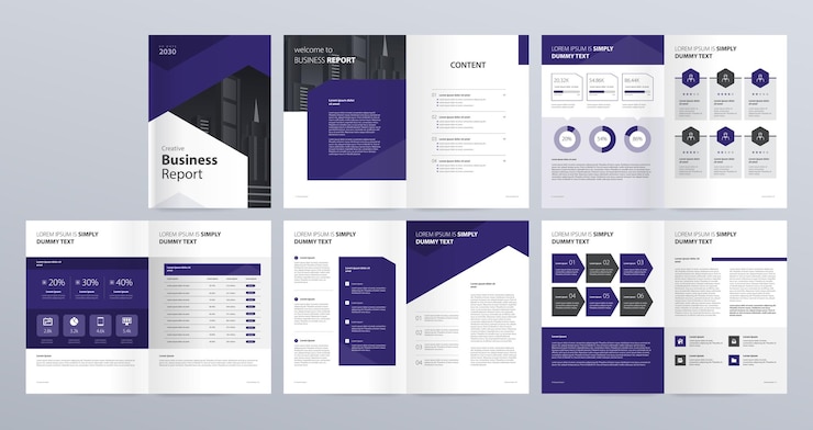 Vetor modelo de design de layout de folheto de relatório de negócios