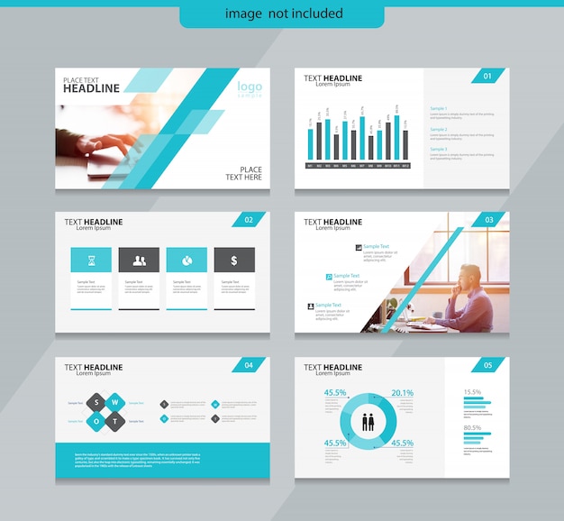 modelo de design de layout de slide de apresentação com design de elementos infográfico