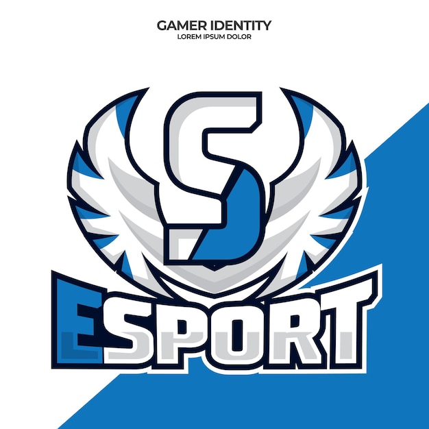 Vetor modelo de design de letra s de logotipo esport de asa de águia ilustração de logotipo esport de pássaro logotipo inicial de esport