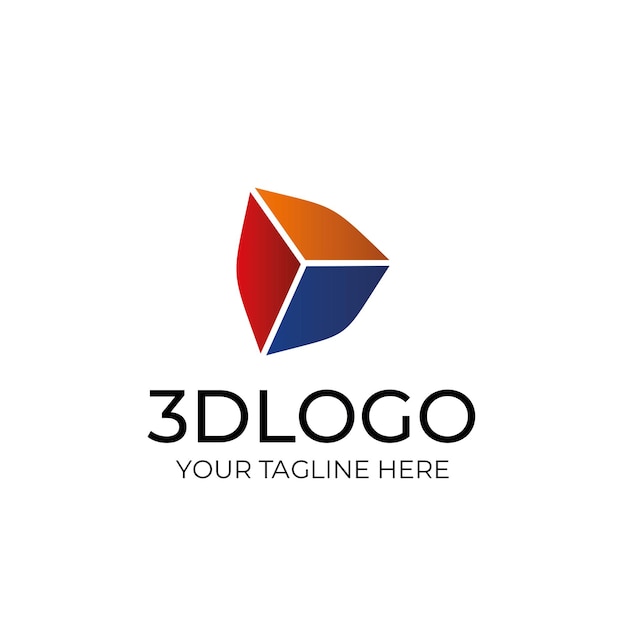 Modelo de design de logotipo 3d abstrato ilustração vetorial pode ser usado para design de web de finanças empresariais