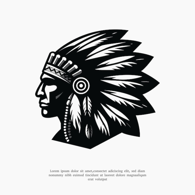 Modelo de design de logotipo apache indiano nativo