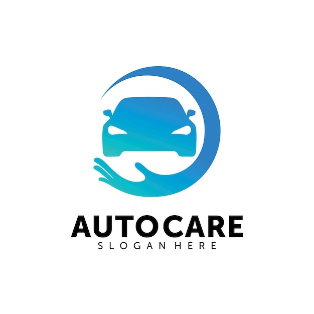 Vetor modelo de design de logotipo auto care