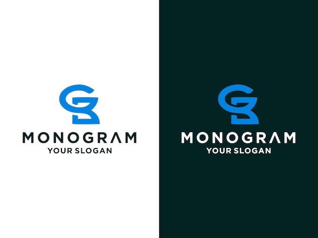 Modelo de design de logotipo bg de carta de monograma minimalista