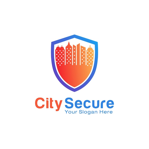 Modelo de design de logotipo city secure