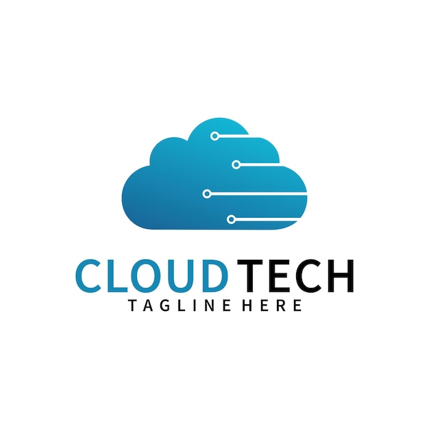 Modelo de design de logotipo cloud tech