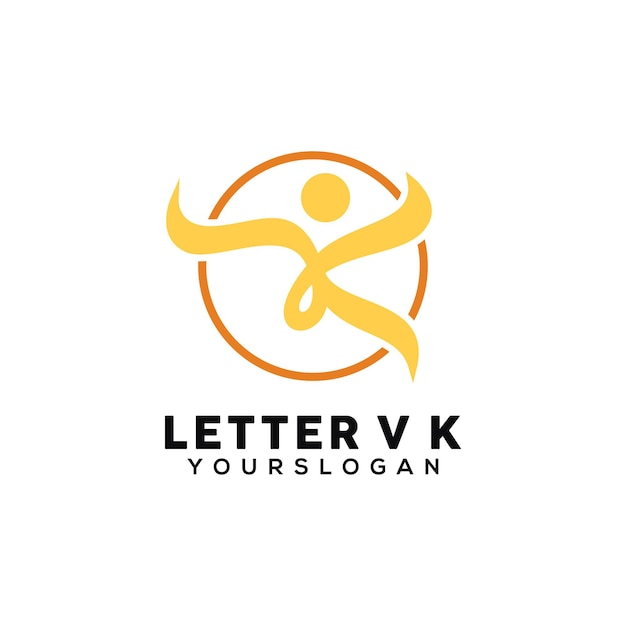 logotipo da letra vk. modelo de vetor de design de logotipo de