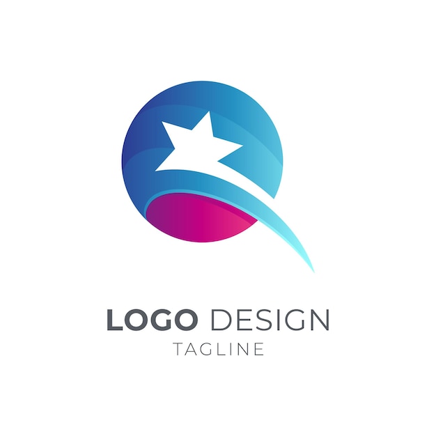 Vetor modelo de design de logotipo com letra q