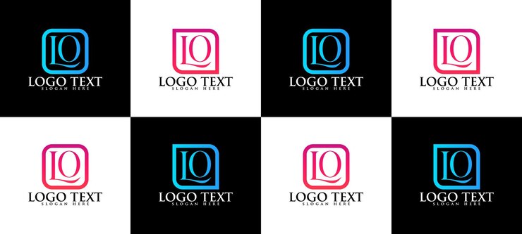 Vetor modelo de design de logotipo com serifa de monograma letra lo de luxo