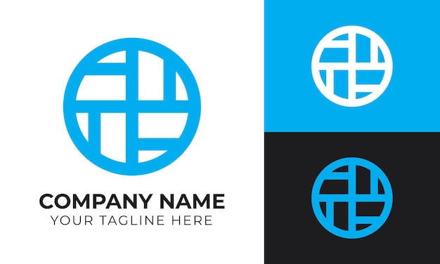 Modelo de design de logotipo comercial abstrato com monograma mínimo moderno
