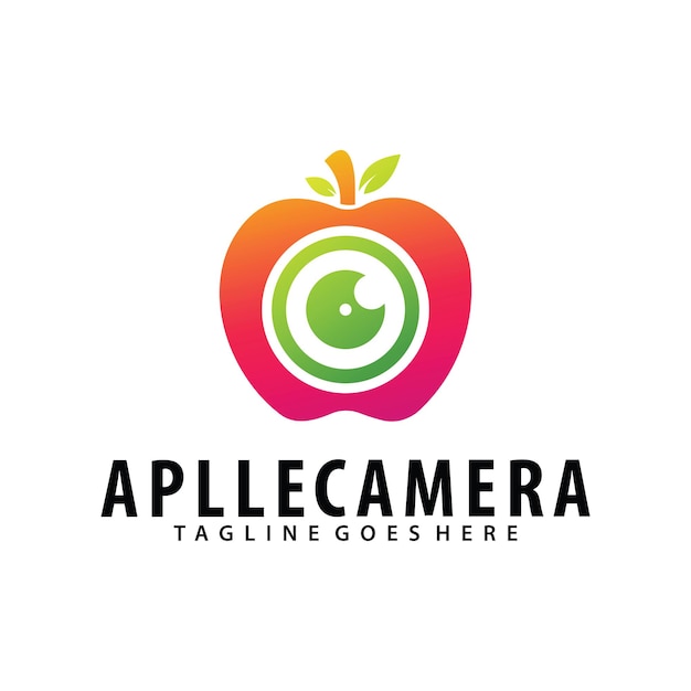 Modelo de design de logotipo da apple camera