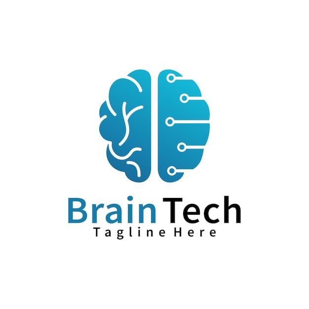 Modelo de design de logotipo da brain tech