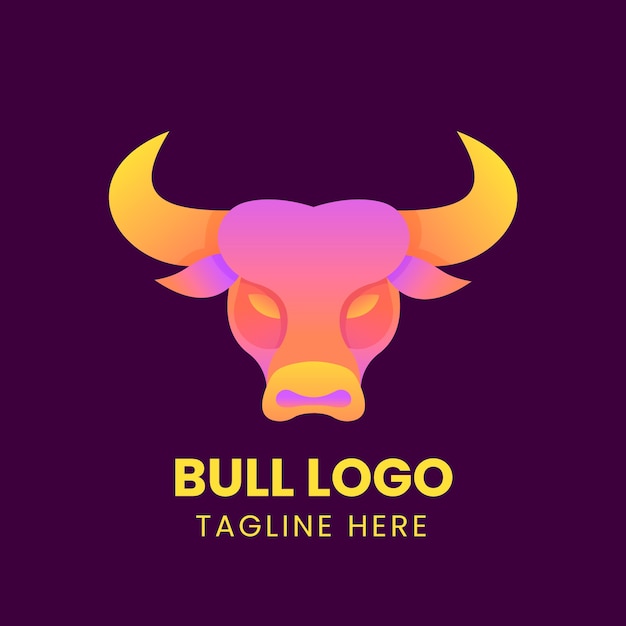 Vetor modelo de design de logotipo da bull