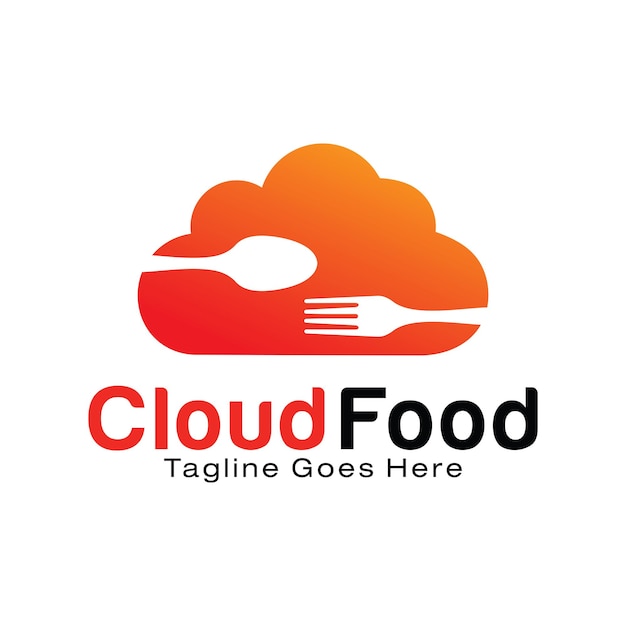 Modelo de design de logotipo da cloud food