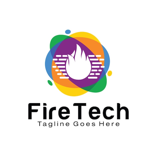 Modelo de design de logotipo da fire technology