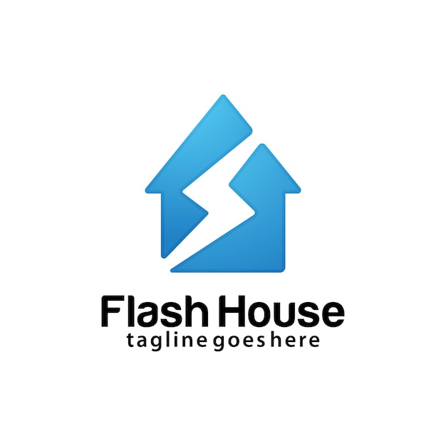 Modelo de design de logotipo da flash house