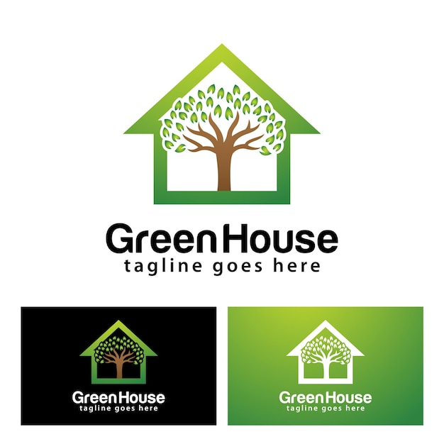 Modelo de design de logotipo da green house