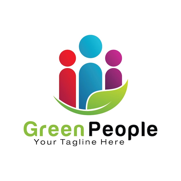 Modelo de design de logotipo da green people