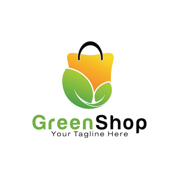 Modelo de design de logotipo da green shop