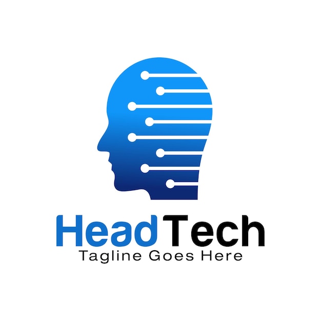 Modelo de design de logotipo da head technology