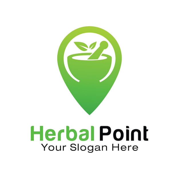 Modelo de design de logotipo da herbal point