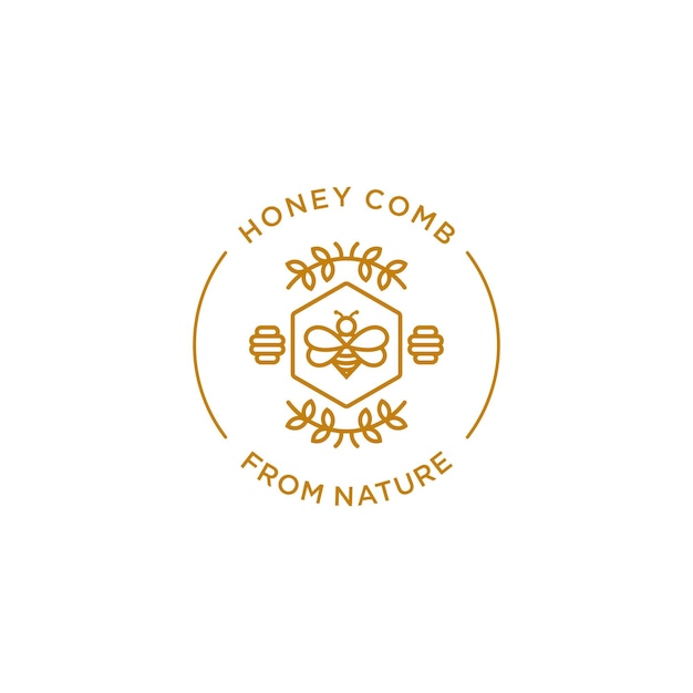 Vetor modelo de design de logotipo da honey comb nature