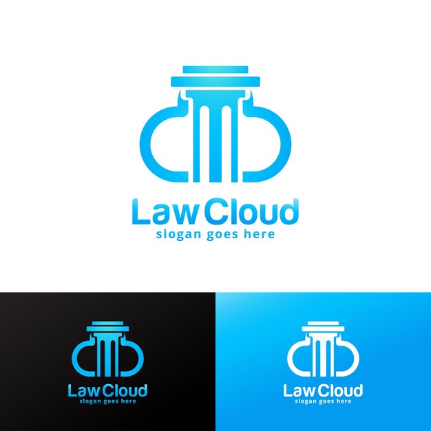 Modelo de design de logotipo da law cloud