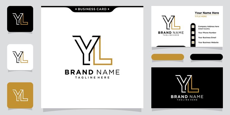 Vetor modelo de design de logotipo da letra inicial yl