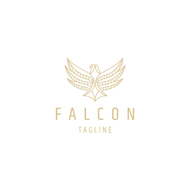 Modelo de design de logotipo da linha falcon