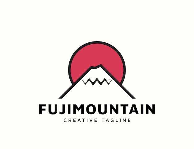 Modelo de design de logotipo da montanha fuji