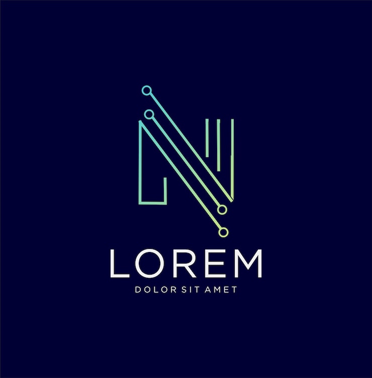Vetor modelo de design de logotipo da n tech