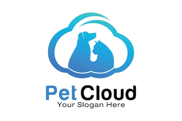 Modelo de design de logotipo da pet cloud