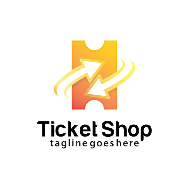 Modelo de design de logotipo da ticket shop