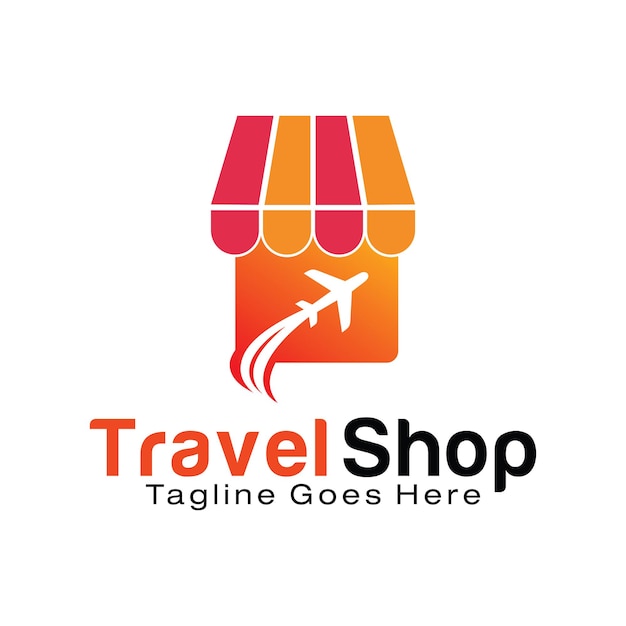 Vetor modelo de design de logotipo da travel shop