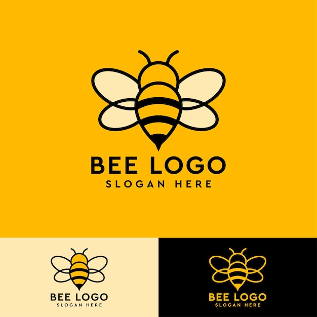 Modelo de design de logotipo de abelha de mel
