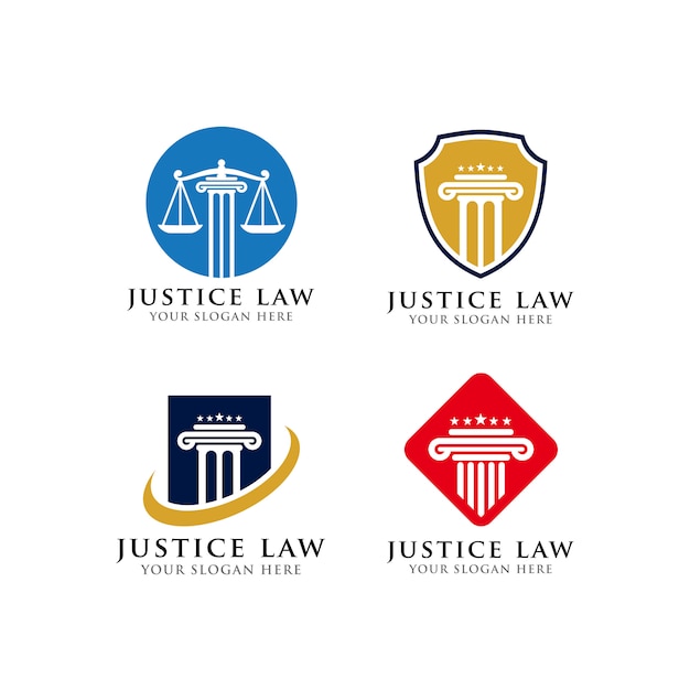 Modelo de design de logotipo de advogado e justiça lei