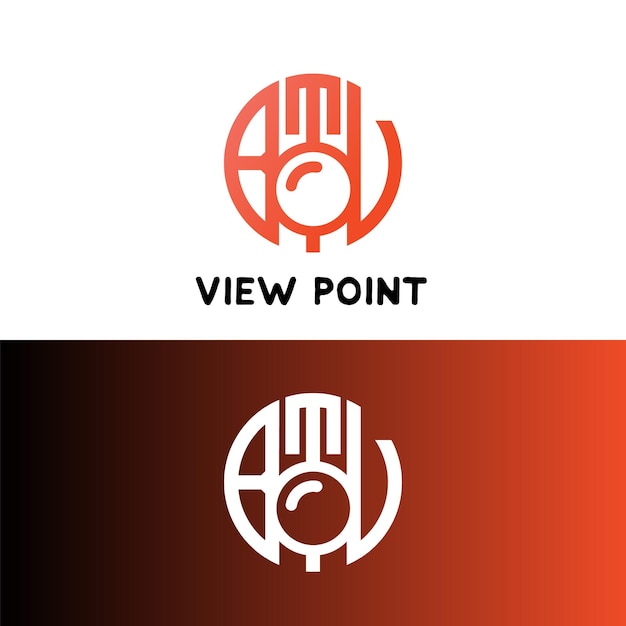 Vetor modelo de design de logotipo de ângulo view point