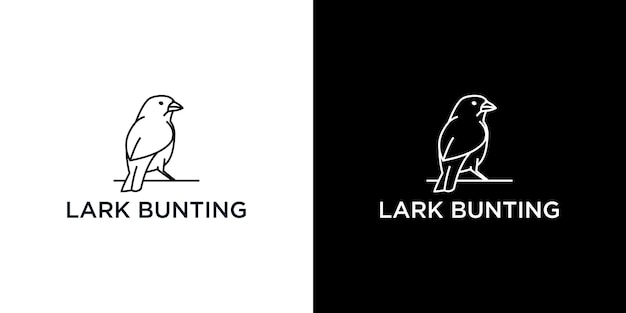 Modelo de design de logotipo de arte da linha lark bunting