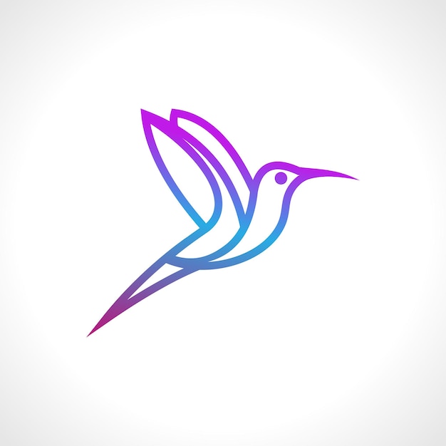 Modelo de design de logotipo de arte monoline colibri