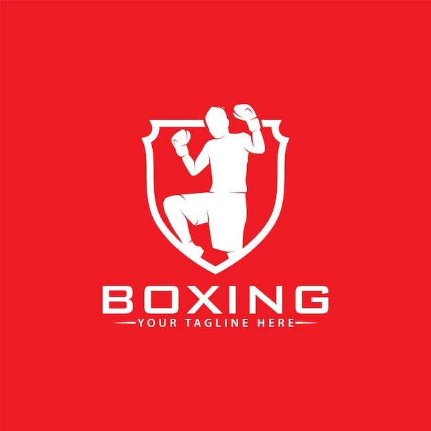 Modelo de design de logotipo de boxe