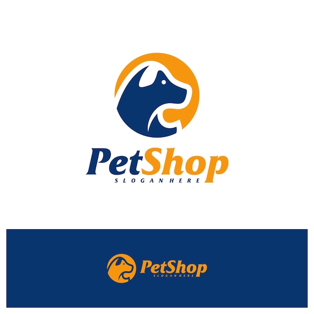 Modelo de design de logotipo de cachorro vetor de conceito de logotipo de animal de estimação ícone de símbolo criativo do emblema