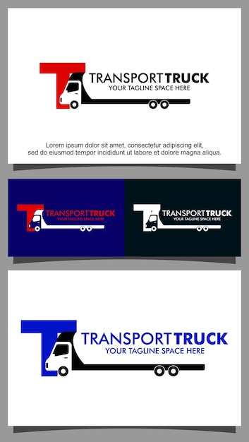 Modelo de design de logotipo de caminhão de transporte