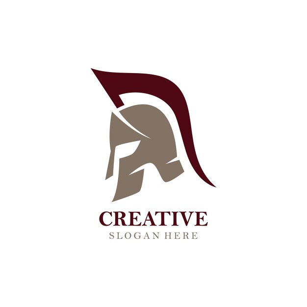 Modelo de design de logotipo de capacete espartano inspiration pro vector