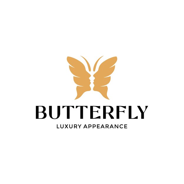 Modelo de design de logotipo de cara de borboleta