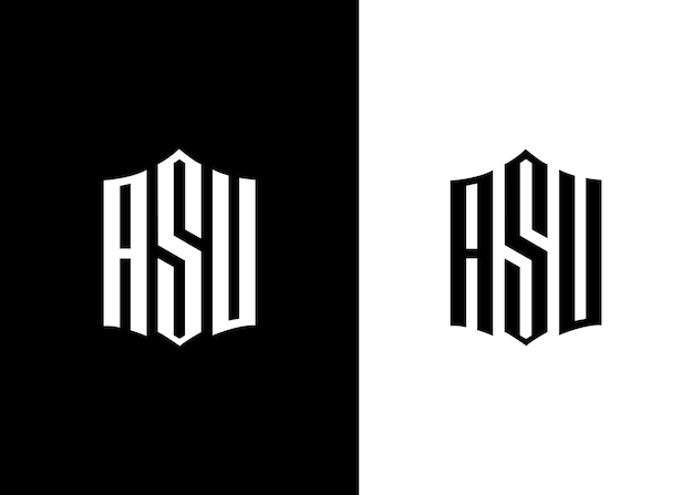 Vetor modelo de design de logotipo de carta corporativa asu moderno e exclusivo