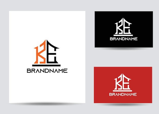 Vetor modelo de design de logotipo de carta ke corporativo exclusivo moderno