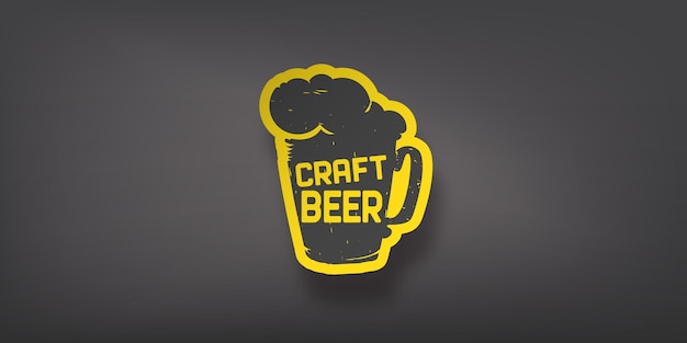 Modelo de design de logotipo de cerveja artesanal vintage